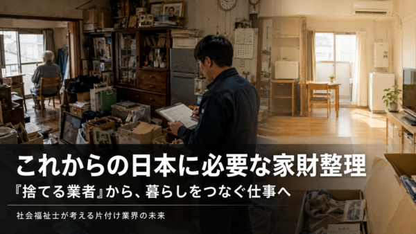 これからの日本に必要なのは「捨てる業者」ではない｜社会福祉士が考える家財整理の未来